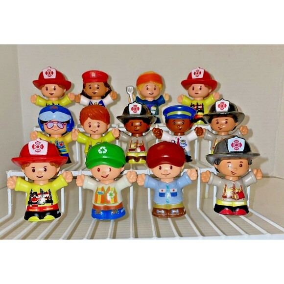 Fisher Price Little People Community Helpers Lot of 13 Fireman Police Pilot - Picture 1 of 8